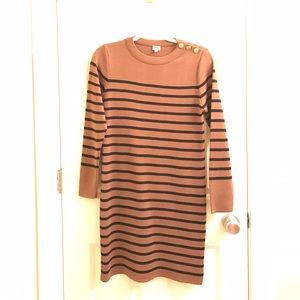 Armor Lux Black and Tan Merino Wool Sweater Dress