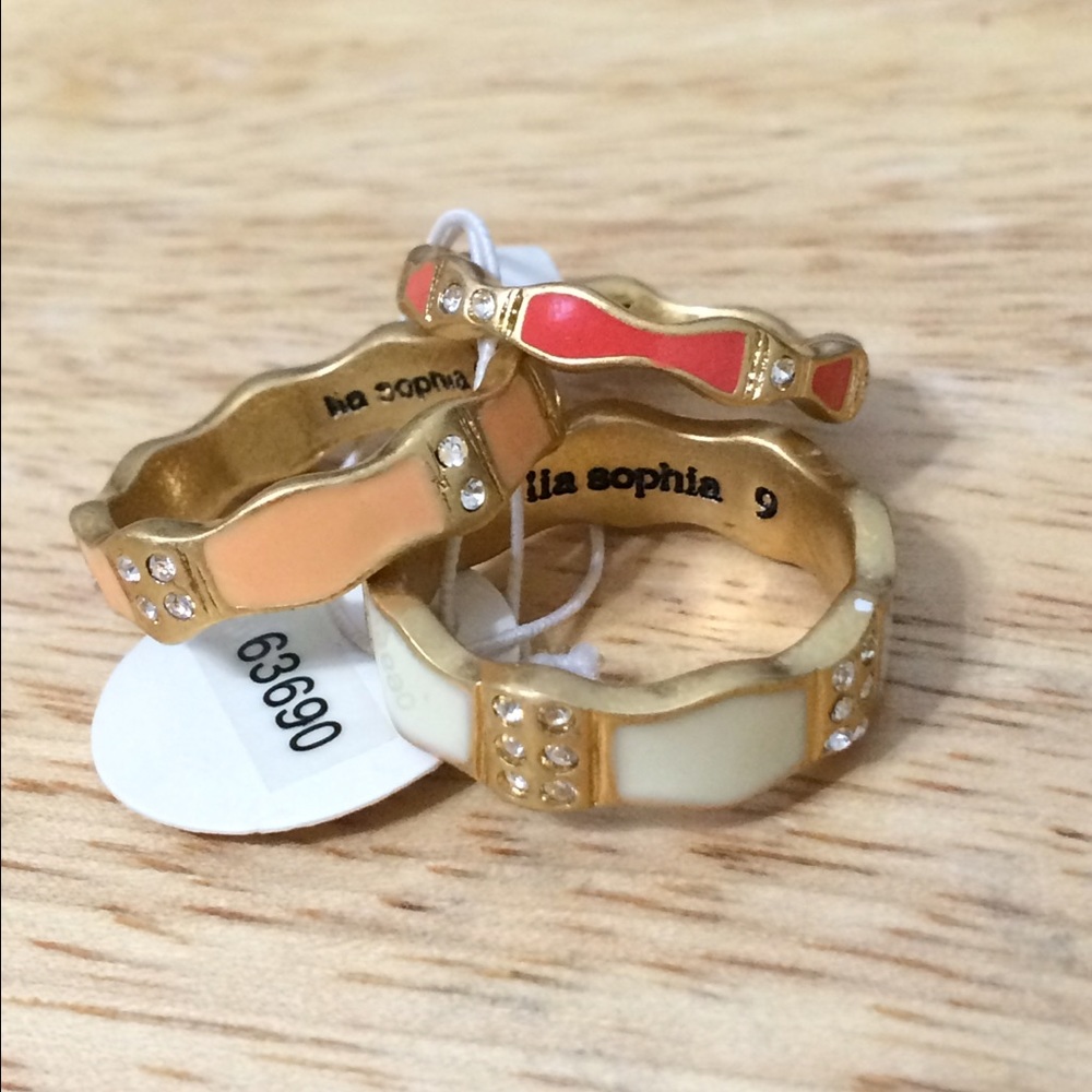 Lia Sophia "peaches & cream" stackable rings