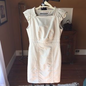 Zara bodycon dress with detailed cap sleeves.