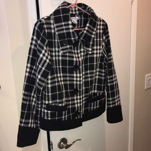 Black and white plaid jacket