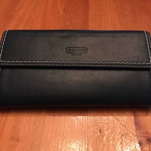 Navy Blue Leather coach wallet