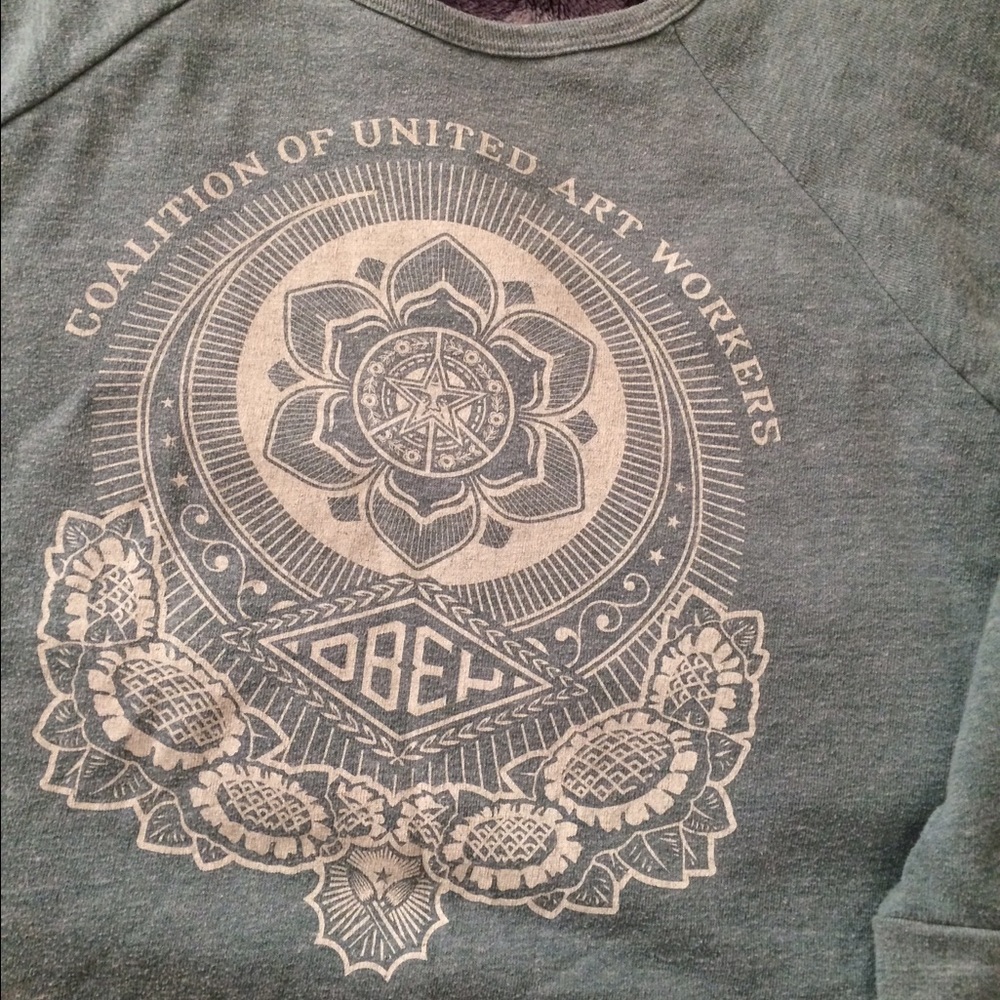 Oversized Obey off shoulder sweatshirt