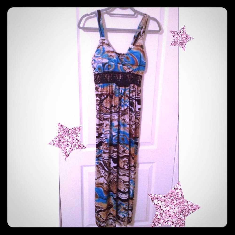 Snake Print Maxi Dress