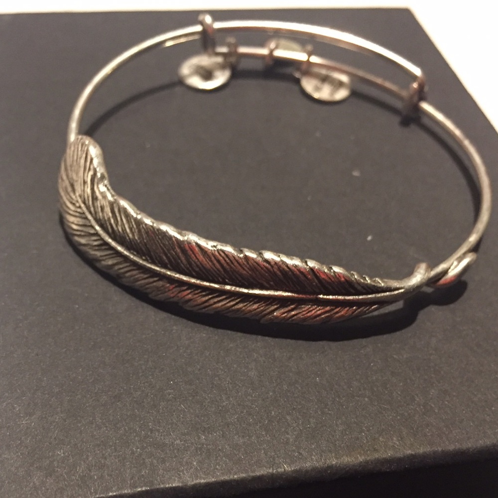 Alex & Ani silver feather bracelet