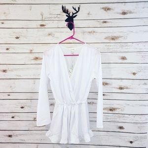SOLD! Long Sleeve White Ruffle Romper