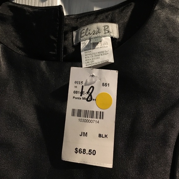 NWT Beautiful Medium Elisa B faux leather dress - Picture 3 of 4