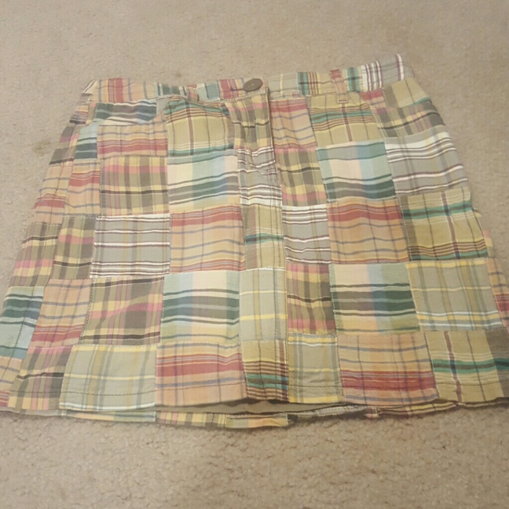 Yellow patchwork midi skirt