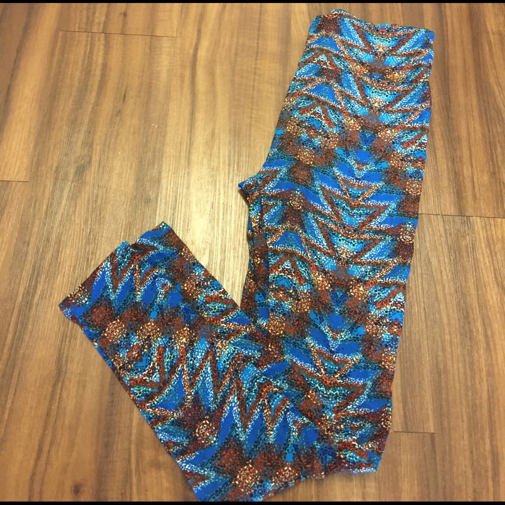 Lularoe browns and blue Aztec leggings
