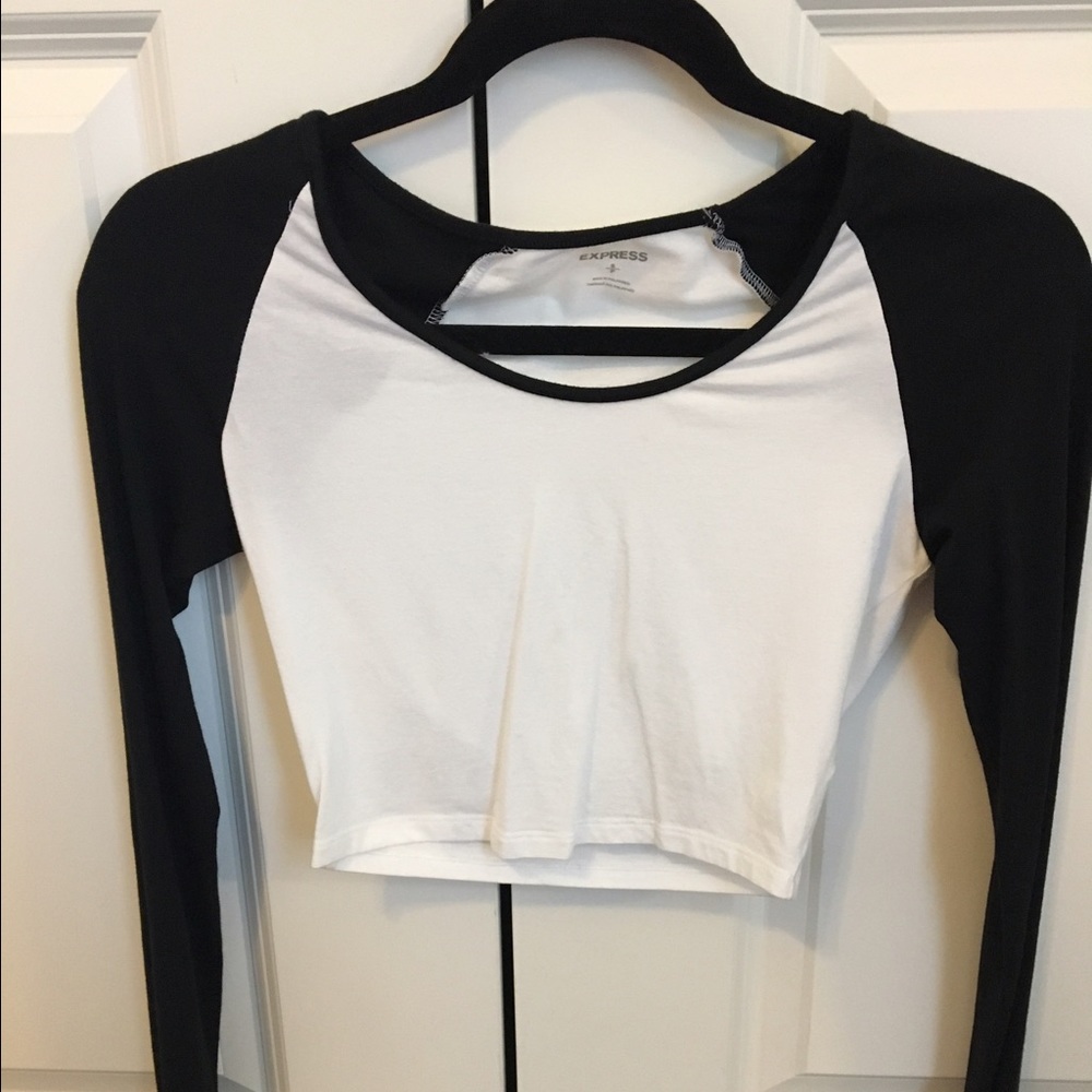 Baseball tee crop top