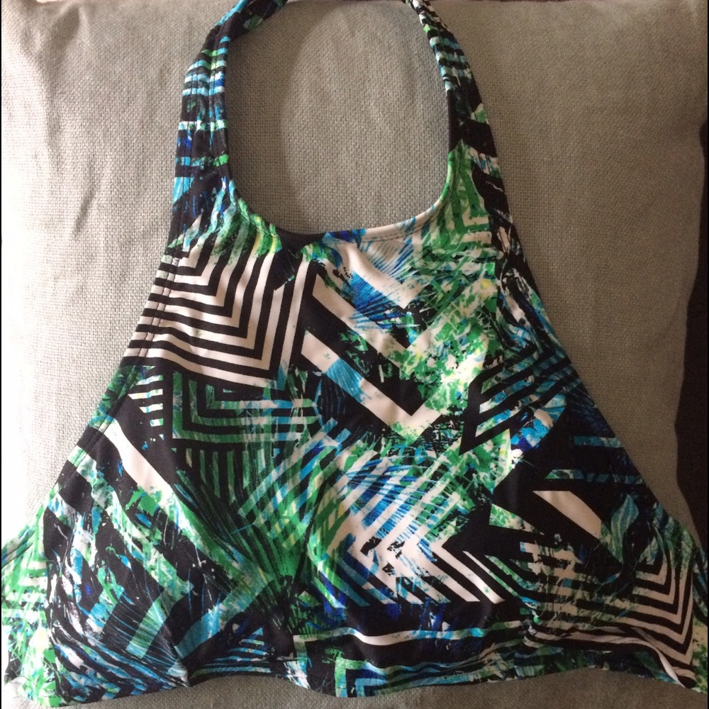 Express high neck halter swim top