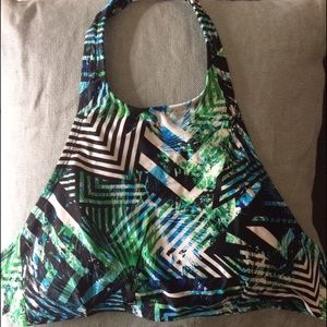 Express high neck halter swim top