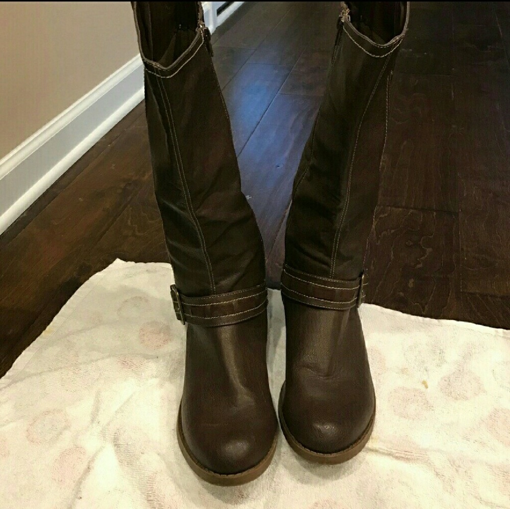 Brown riding boots