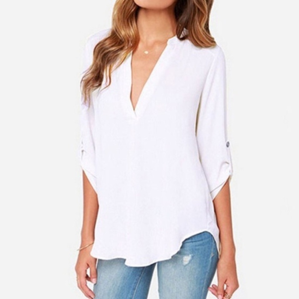 V-neck Chiffon Blouse