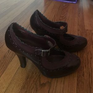 Deep purple Mary Jane style heel