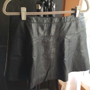 Nasty Gal Black Faux Leather Skater Skirt.