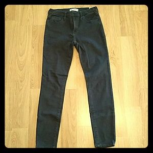 Madewell Dark Gray High Riser Skinny Jeans