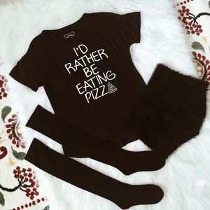 Black Pizza Quote T-Shirt