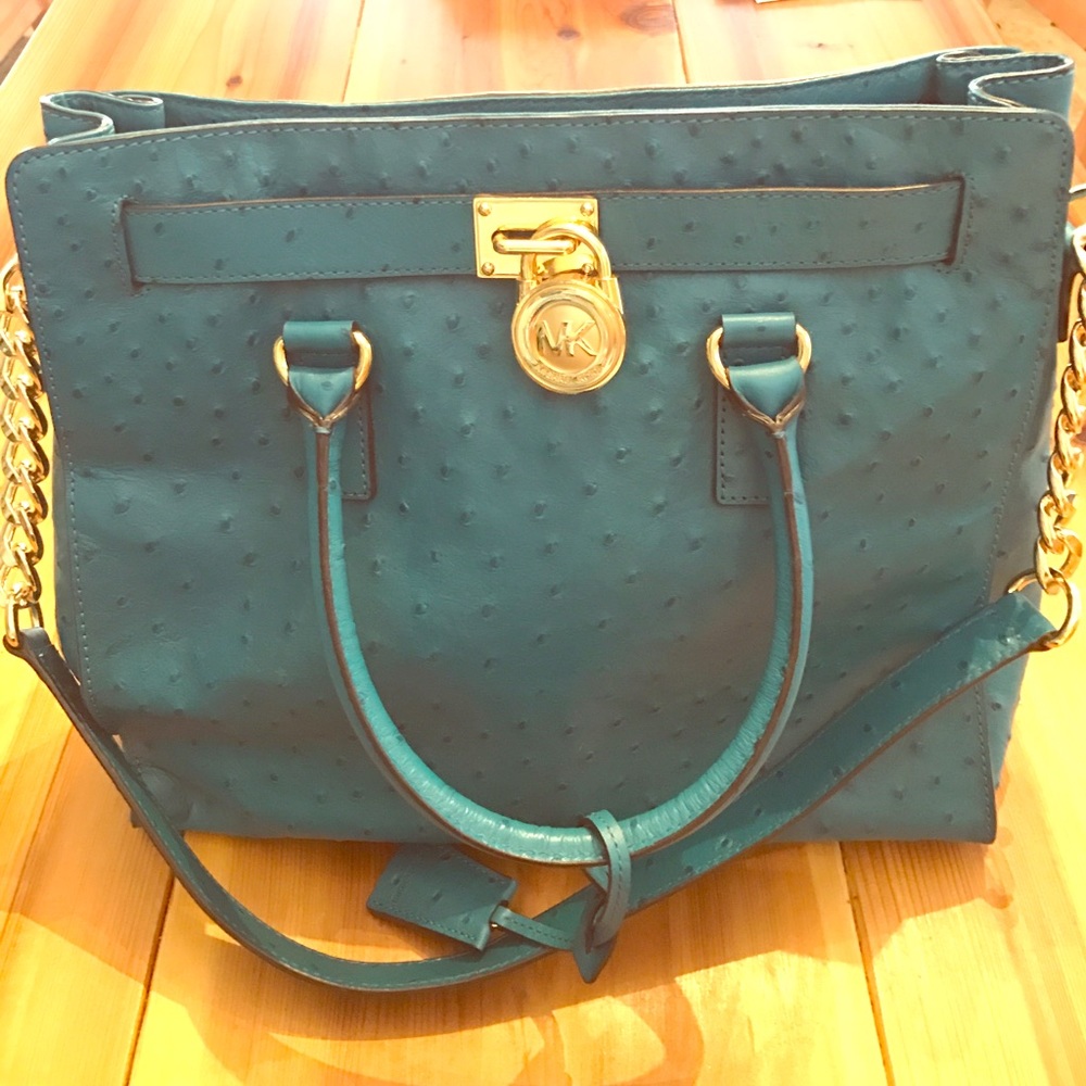 Michael Kors "Hamilton" ostrich tote bag