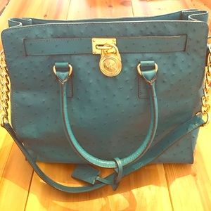 Michael Kors "Hamilton" ostrich tote bag