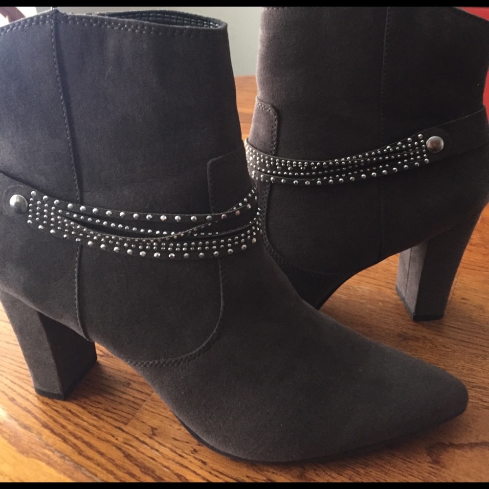 Sued Grey High Heel Boots