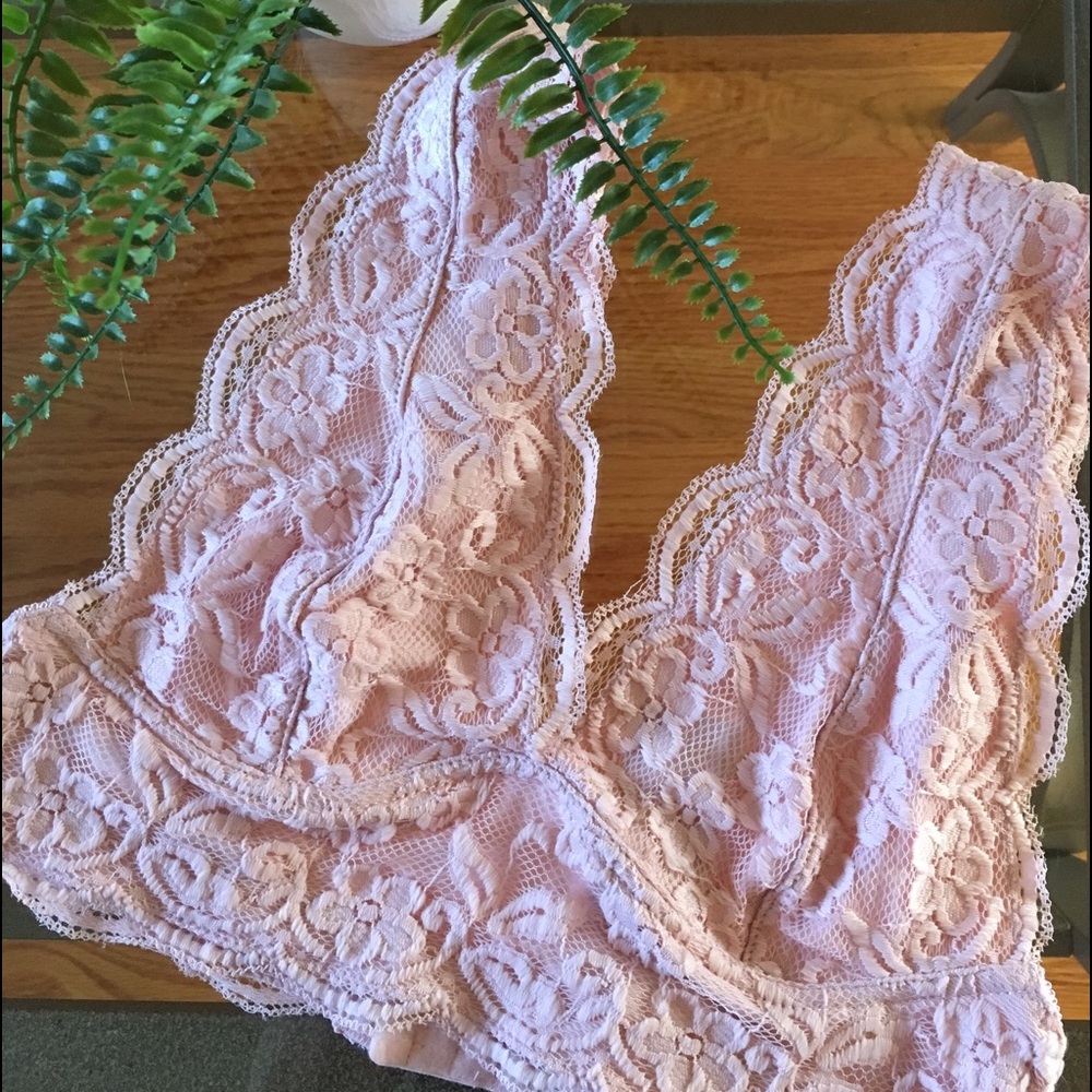 Soft Begonia / pink  lace bralette