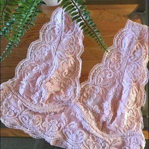 Soft Begonia / pink  lace bralette