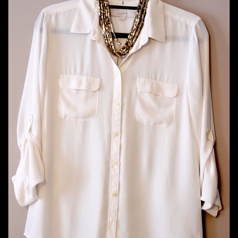 Loft utility shirt in whisper white