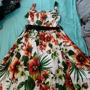 Tropical print dress