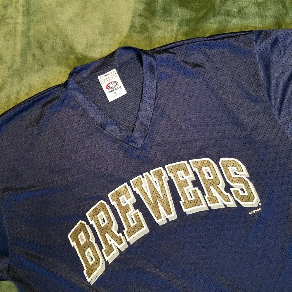 BREWERS True Fan Jersey Mesh Short Sleeve Shirt XL