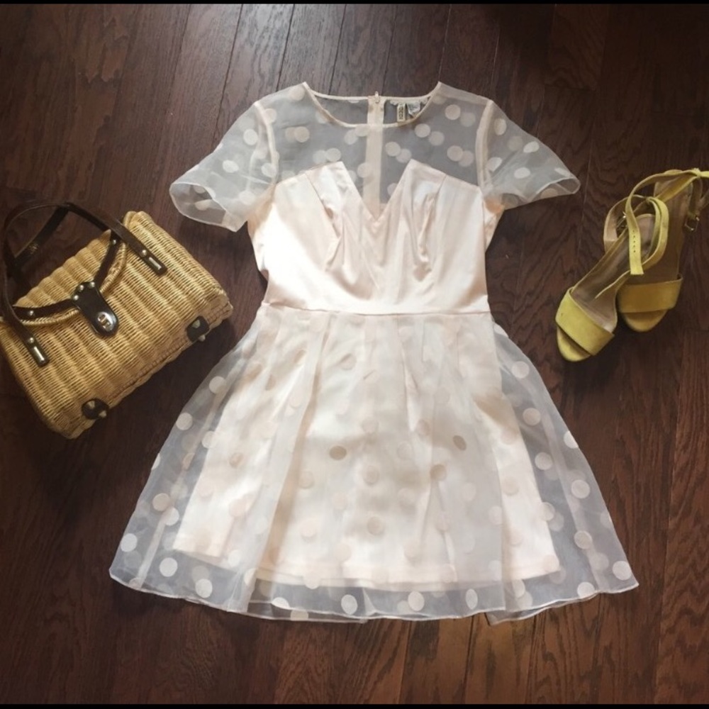 dreamy pink polka dot dress