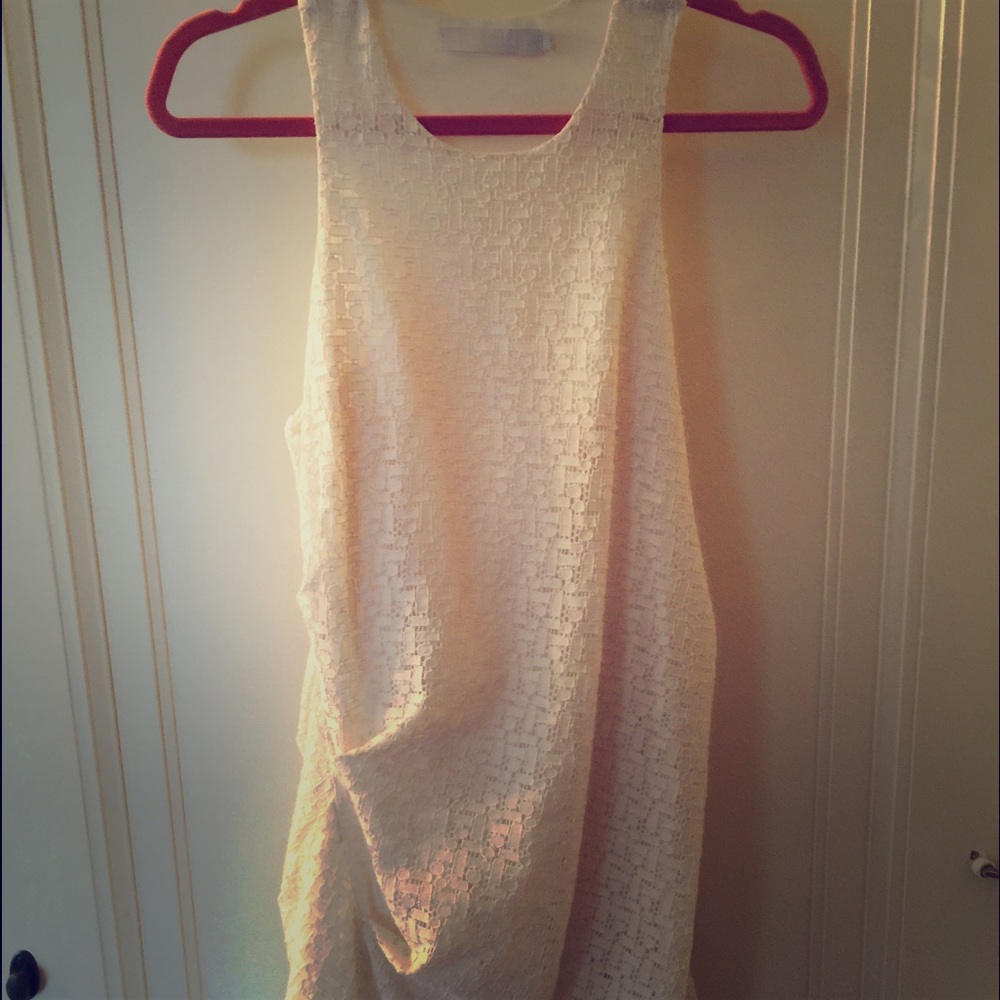 Dressy white dress with draping detail