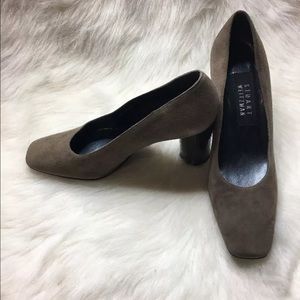 STUART WEITZMAN Mirrored Heels SQUARE HEELS PUMPS