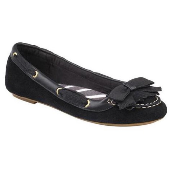 sperry black flats