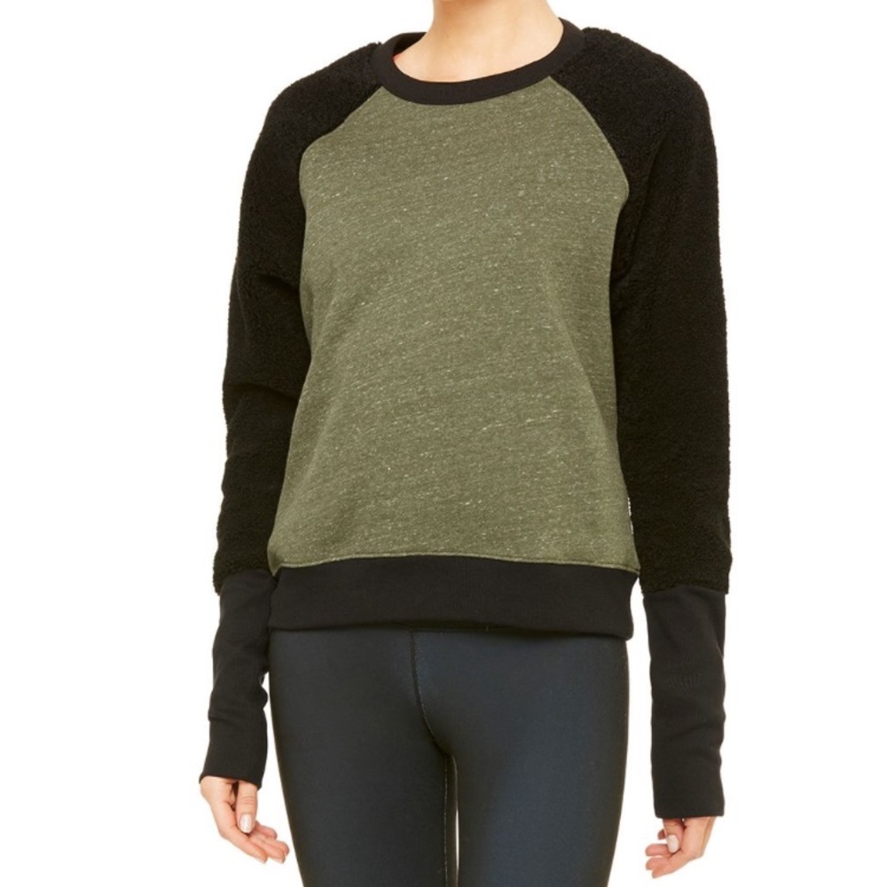 Alo Deck Long Sleeve Top, Jungle, Medium