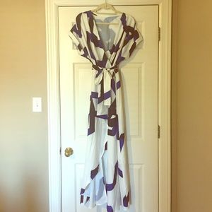 Multi color wrap maxi dress