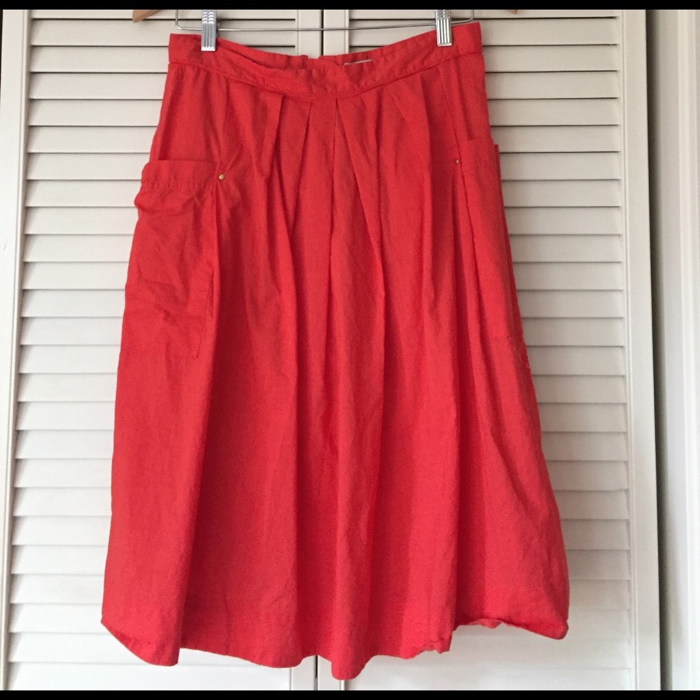 Anthropologie Odille pleated skirt with pockets