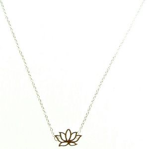 Dainty Silver Lotus Minimalist Necklace