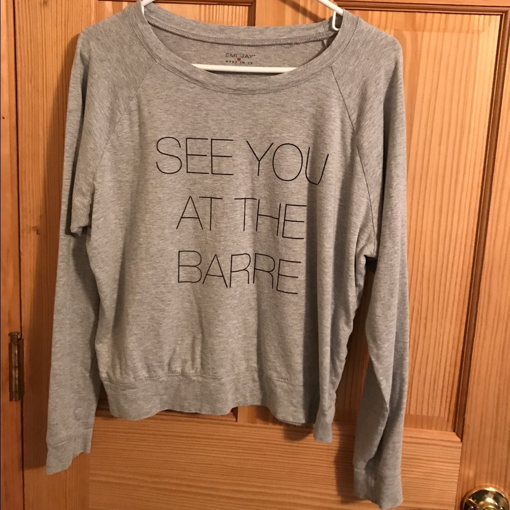 Emi Jay Long Sleeve Pullover, Gray, S/M