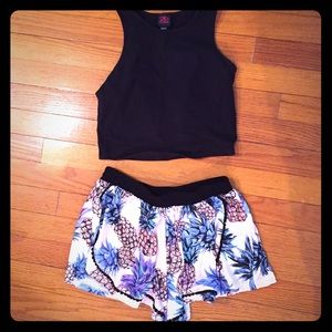 Black and pink Pineapple shorts