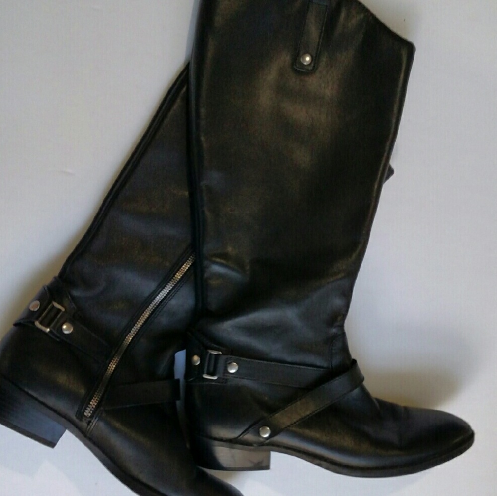 Liz Claiborne Renea Black Leather Boots