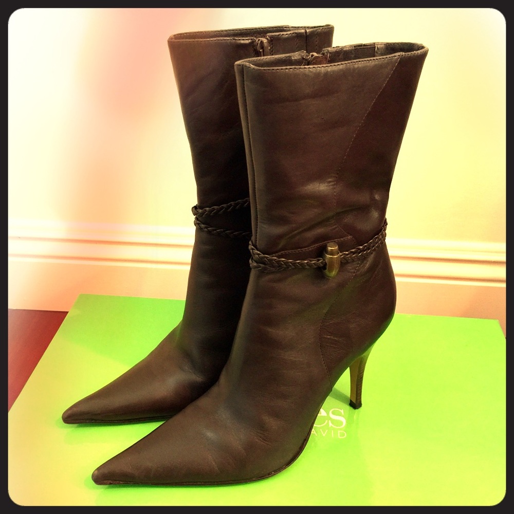 Charles by CHARLES DAVID Dark Brown Leather Boots