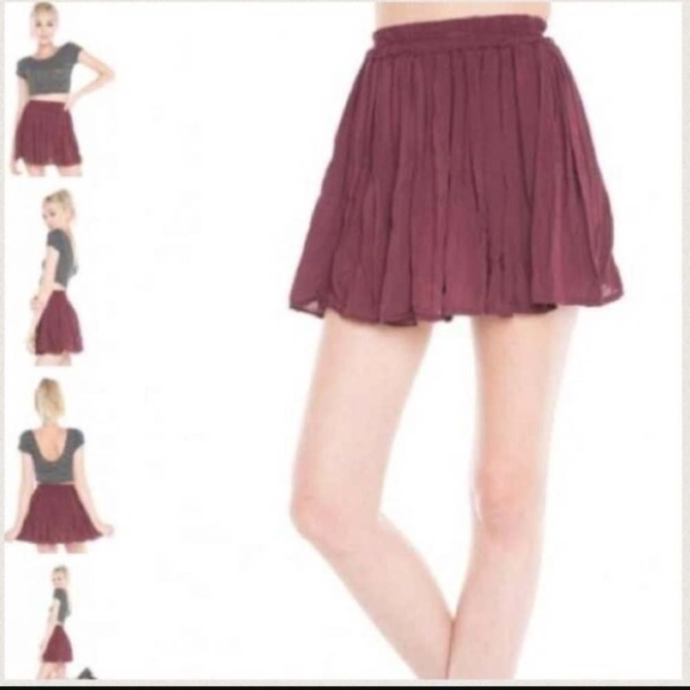 burgundy skater skirt