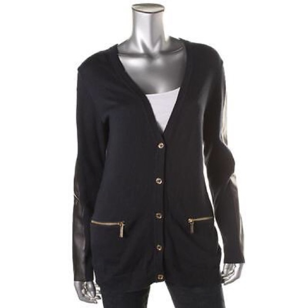 Michael Kors Sweater with leather and gold detail