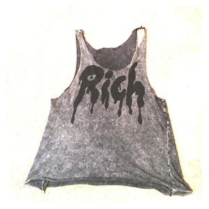 Acid wash rich tank top