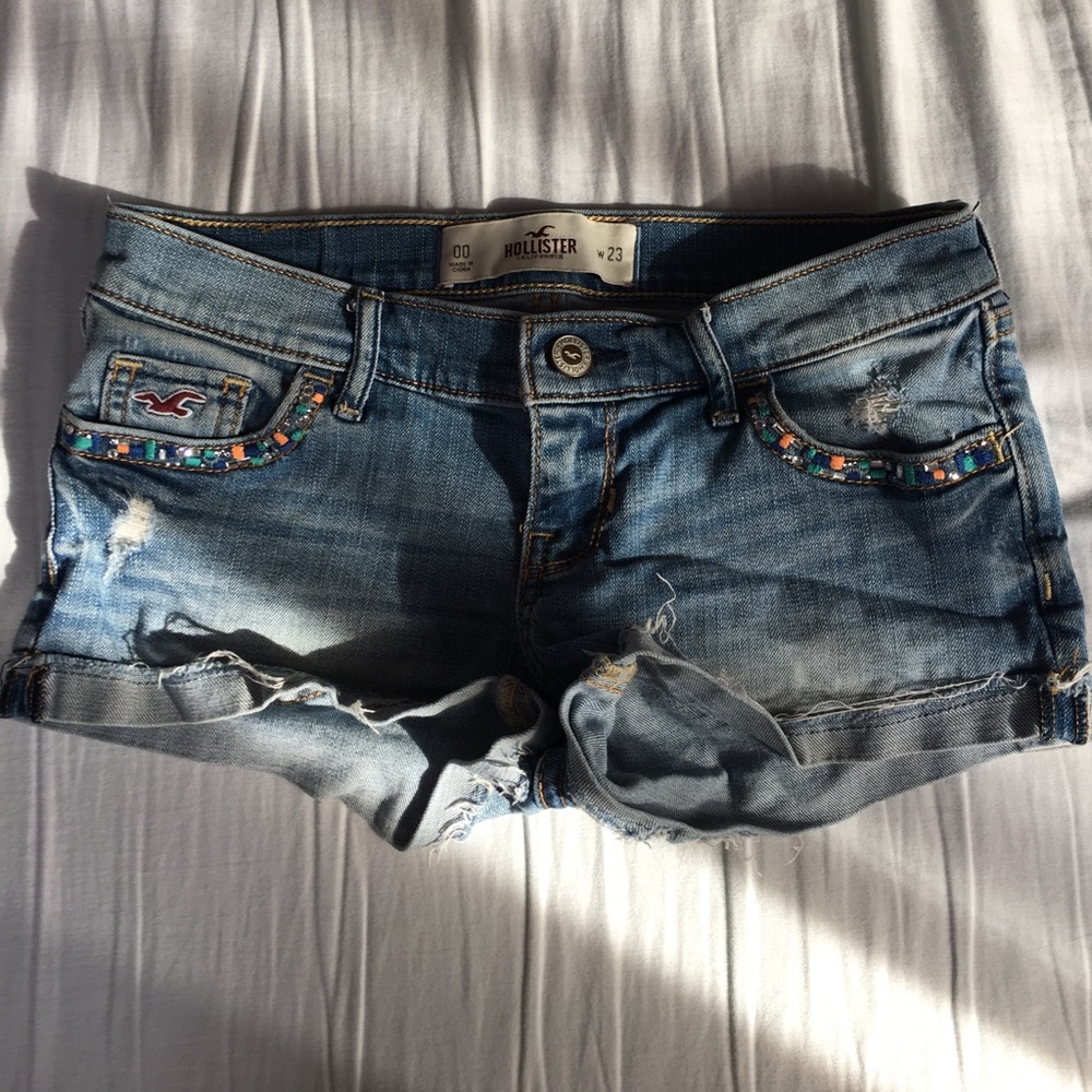 beaded jean shorts
