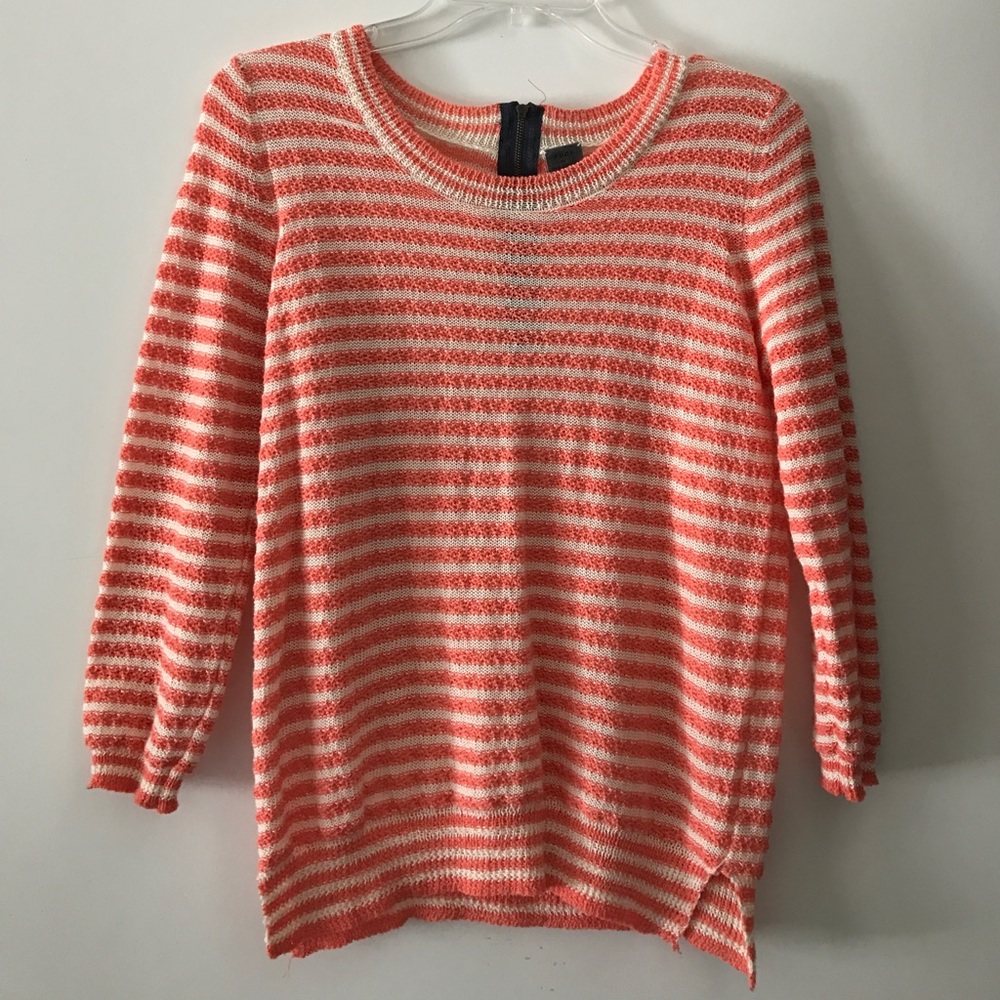 Poof orange and cream striped sweater