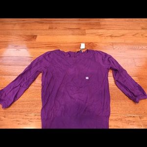 Purple button back sweater.