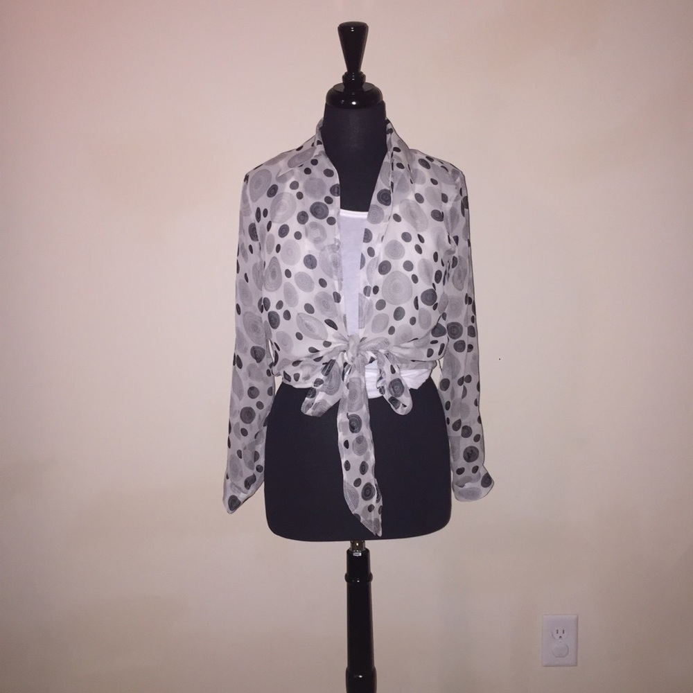 Lined Silk Blouse w/Front Tie