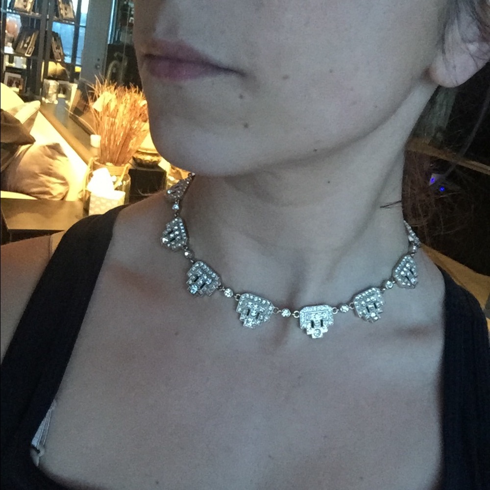 Sequin Gold-tone Skull Necklace