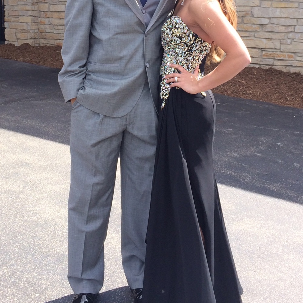 Peaches Black Beaded Prom Dress